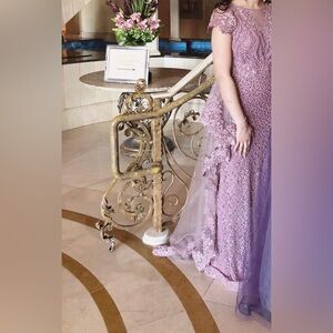 Elegant Purple Sequin Gown